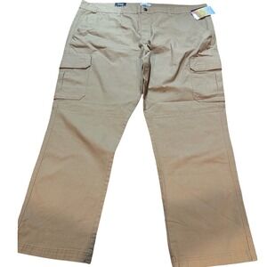 Ocean Coast Big Tall Mens Khaki Cargo Pants Size 46x30 (46x31)‎ Straight Leg NWT